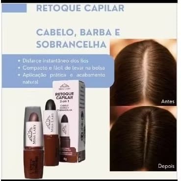 Retoque Capilar 3 em 1 Castanho Escuro Miss Lary - Cabelo - Barba e Sobrancelhas