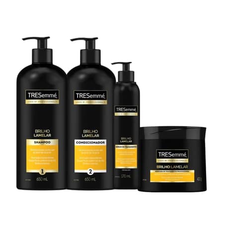 Kit TRESemmé Brilho Lamelar Shampoo Condicionador 650ml e Máscara de Tratamento 400 G + lea-vin