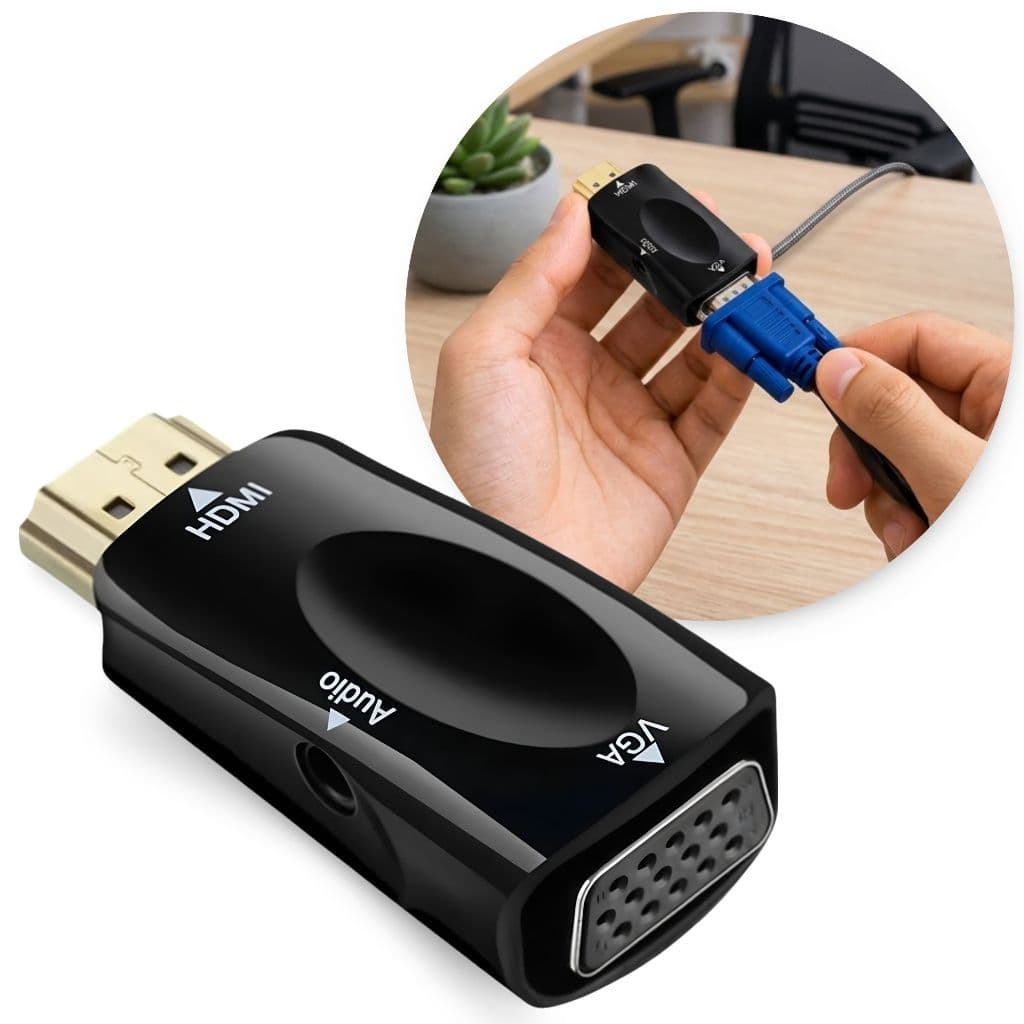 Adaptador Hdmi P/ Vga P2 Com Audio Para Ps4 Xbox Em Monitor