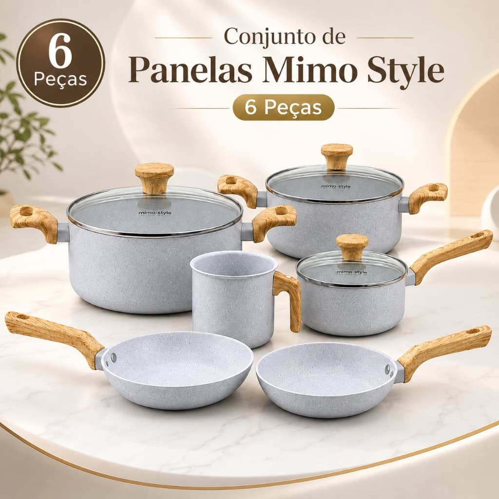Kit Conjunto de Panelas 6 Peças Pratic Cook Grafite