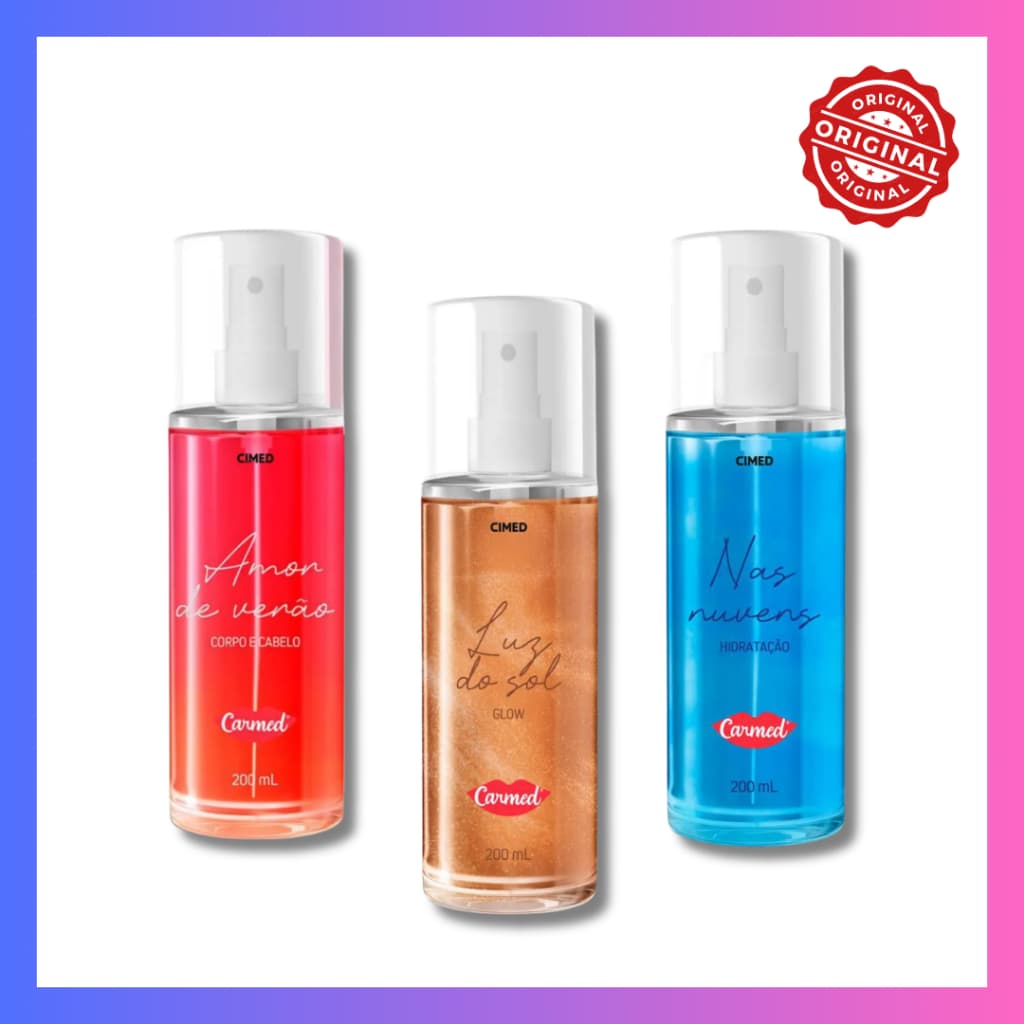 Carmed Body Splash Luz do Sol Com Brilho Amor de Verão e Nas Nuvens - A ESCOLHER