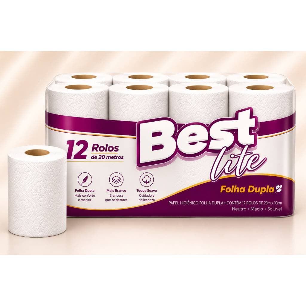 Papel Higiênico Folha Dupla 20m (Kit ou Unitario) Best Lite Leve + Pague -