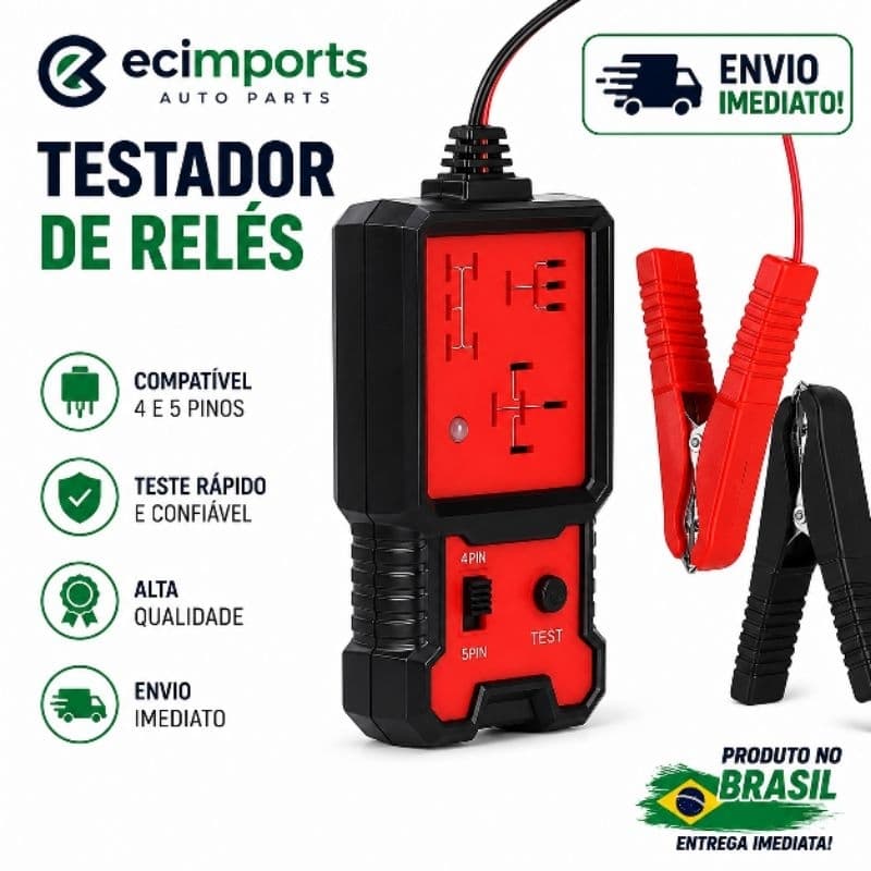 Testador eletrônico de relé automotivo 4 e 5 pinos  12v-carro/caminhão/motos