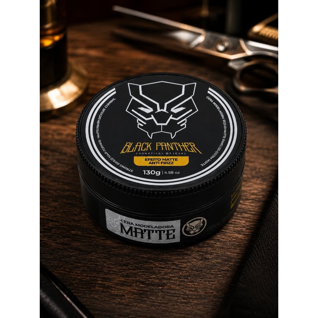 Cera Modeladora Black Panther Matte Premium, Fixação Extra Forte