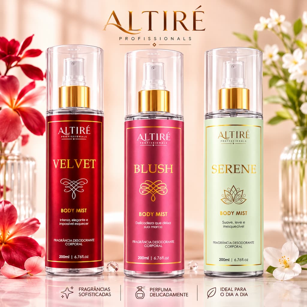 Body Splash Altiré Profissionals 200ml Original | Feminino Fragrâncias Inspiradas, Alta Fixação e Pronta Entrega|