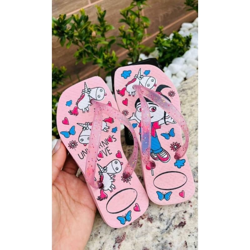 Chinelo Feminino Infantil 25 a 32 sola colorida