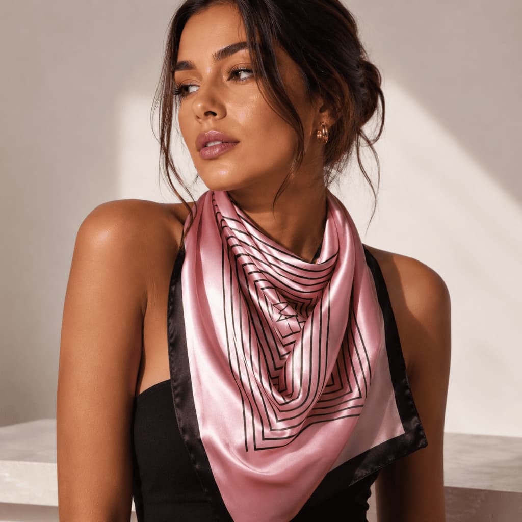 Lenço Cetim Feminino 90x90 | Echarpe Luxo Estilo Europeu | Bandana Cabelo Pescoço Moda