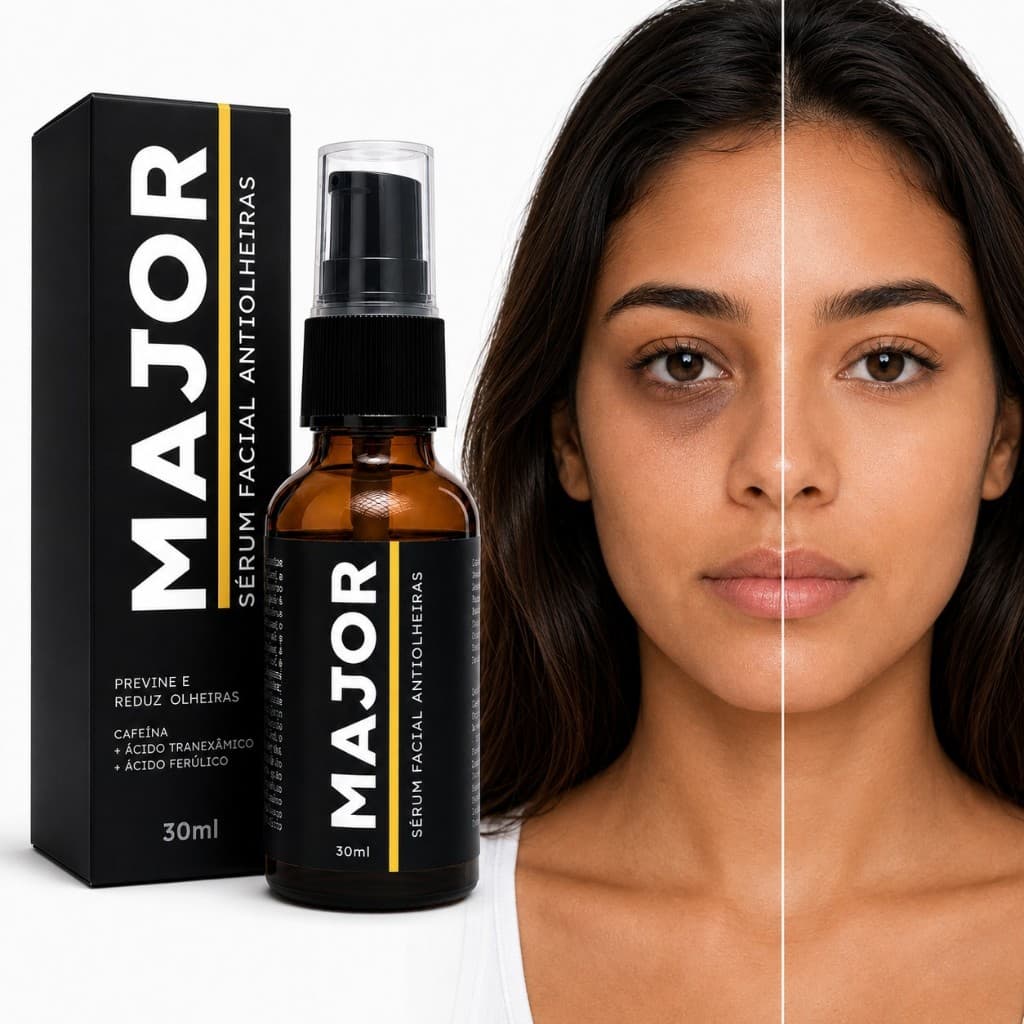Sérum Facial Antiolheiras MAJOR 30ml Área dos Olhos Reduz Olheiras Skincare