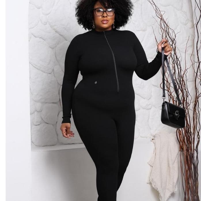 Macacão Plus Size Feminino Canelado | Modelagem Perfeita do G1 ao G3