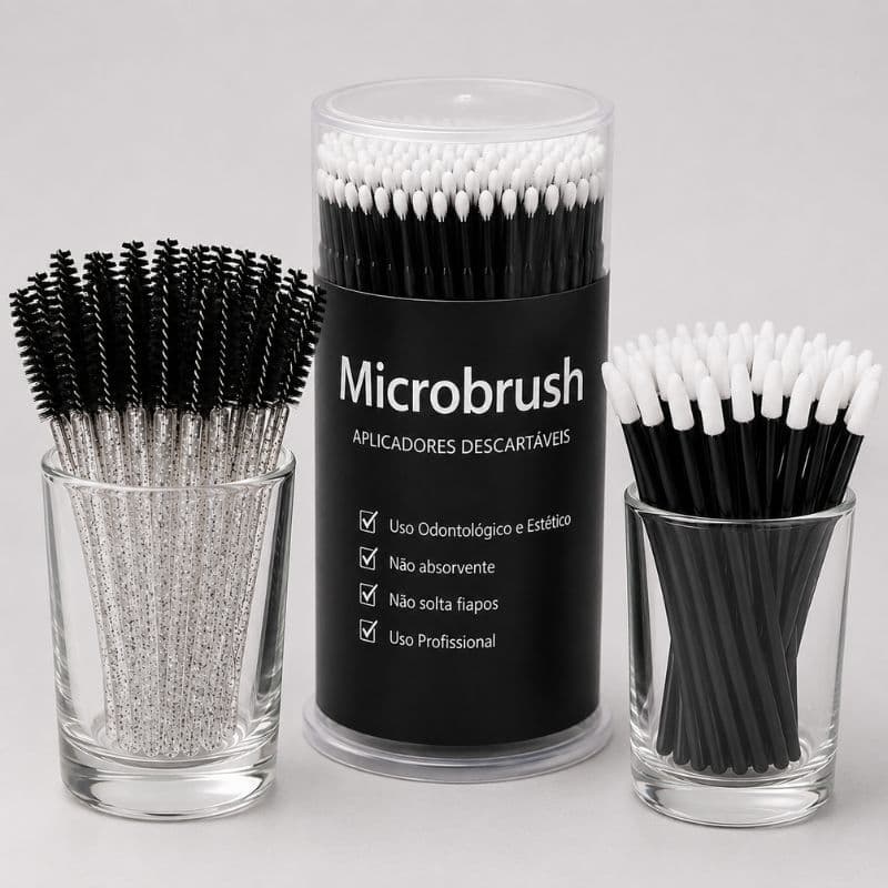 Kit Black 50 Escovinhas, 100 Microbrush e 50 Aplicadores Black