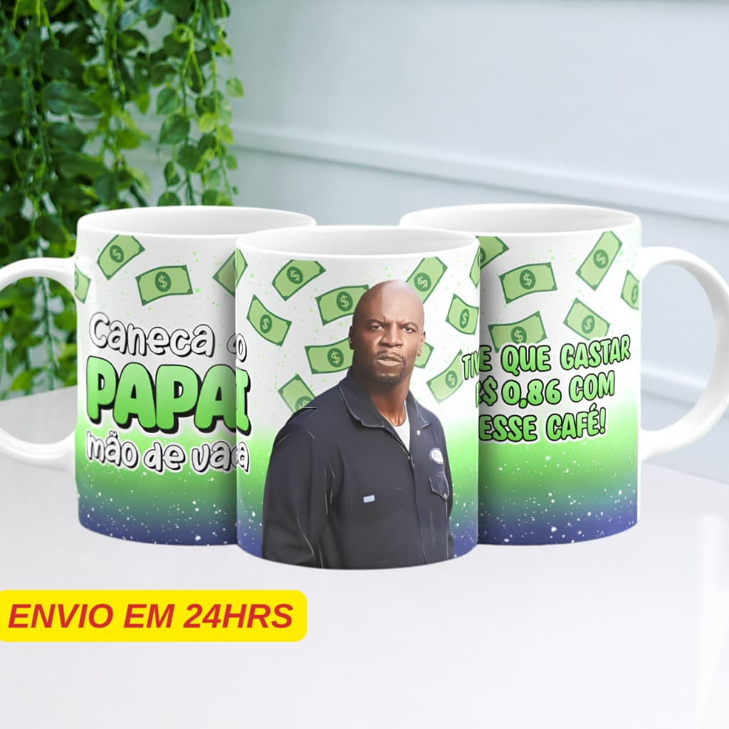 Caneca Personalizada Julius Papai Mão de Vaca - Cerâmica 325Ml Caneca dia dos Pais Caneca Pai Presente Pai