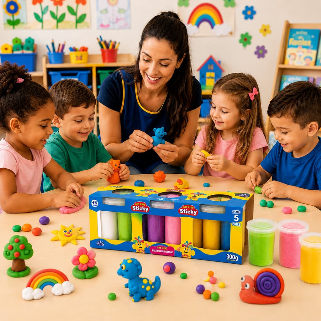 Kit Massinhas Coloridas Play Dough 15 Potes 75g Modelar Criatividade Infantil