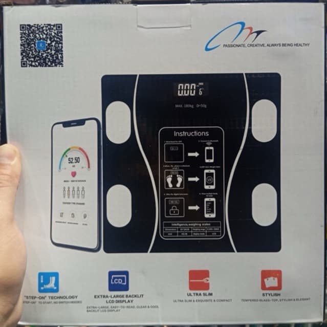 Balança Digital Corporal Bioimpedância 180kg - Medição Inteligente e Design Moderno