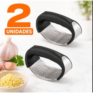Kit 2 Unidades Espremedor De Alho Manual Triturador E Ralador De Alho Aço Inox Cozinha
