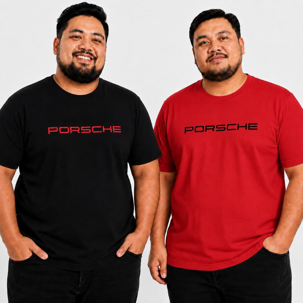 Kit 2 Camisas Masculinas Algodão 30.1 Porsche Camisa Masculina Blusa Plus Size G1 G2 G3 G4 G5