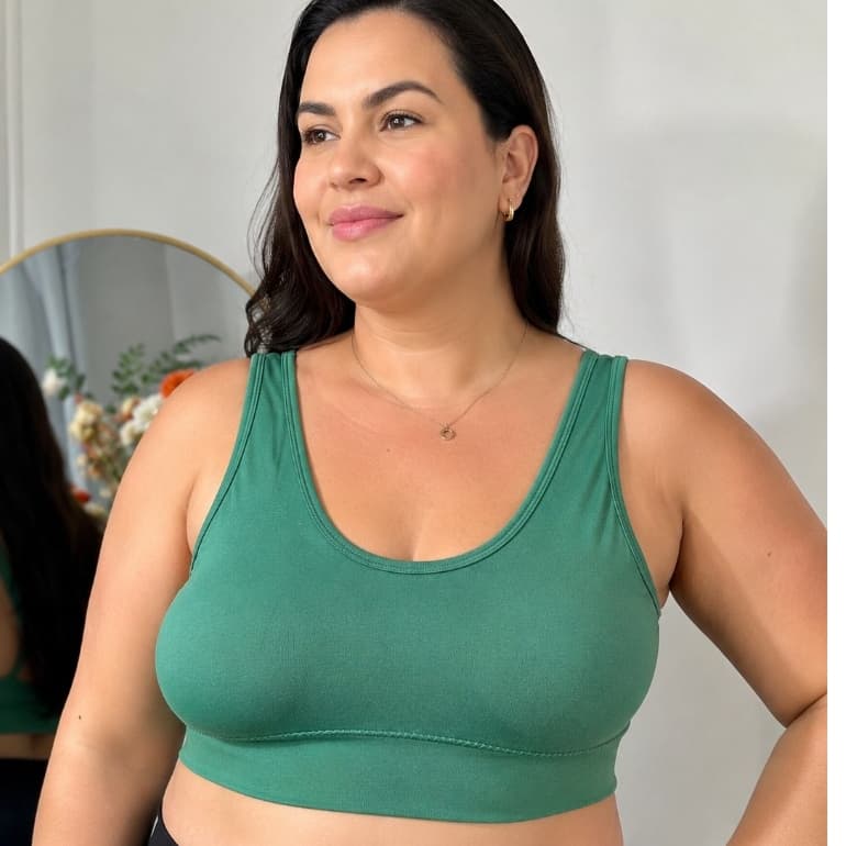 Top Feminino Poliamida com Elastano Plus Size Conforto Total