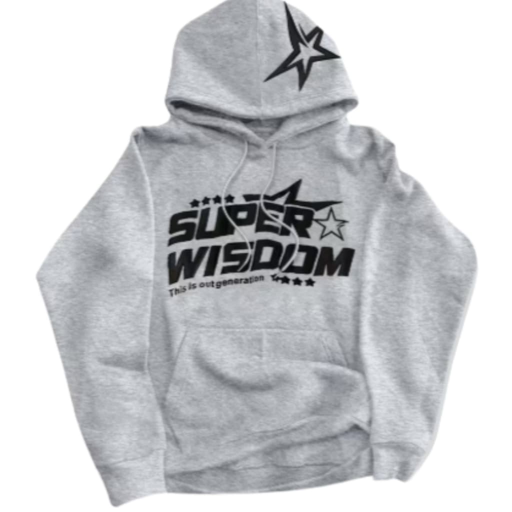 Moletom Canguru Star Black Super Hype Y2k Flanelado Ajustavel Capuz Bolsa