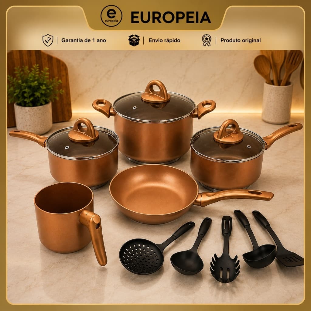 Jogo de Panelas de Cerâmica Champs"Elysses 14 peças Kit de Panelas Multiuso Original