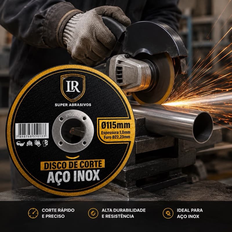Kit Discos De Corte Aço Inox Ferro Cobre Alumínio 115x22,23mm Esmerilhadeira Lixadeira
