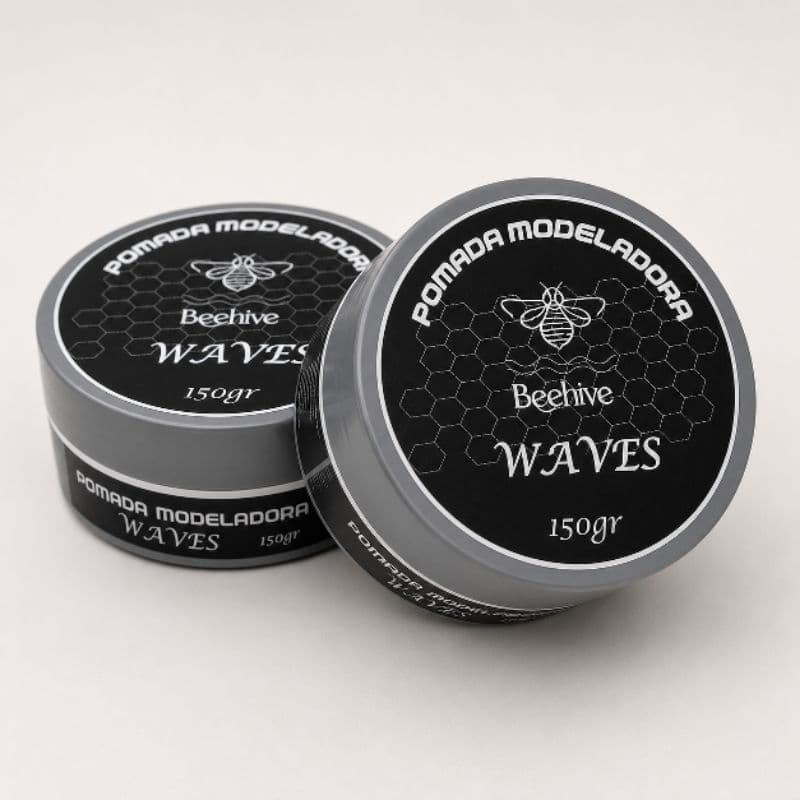 Pomada Capilar Waves Beehive 150g Modeladora para Cabelo Fixação Duradoura Acabamento Natural
