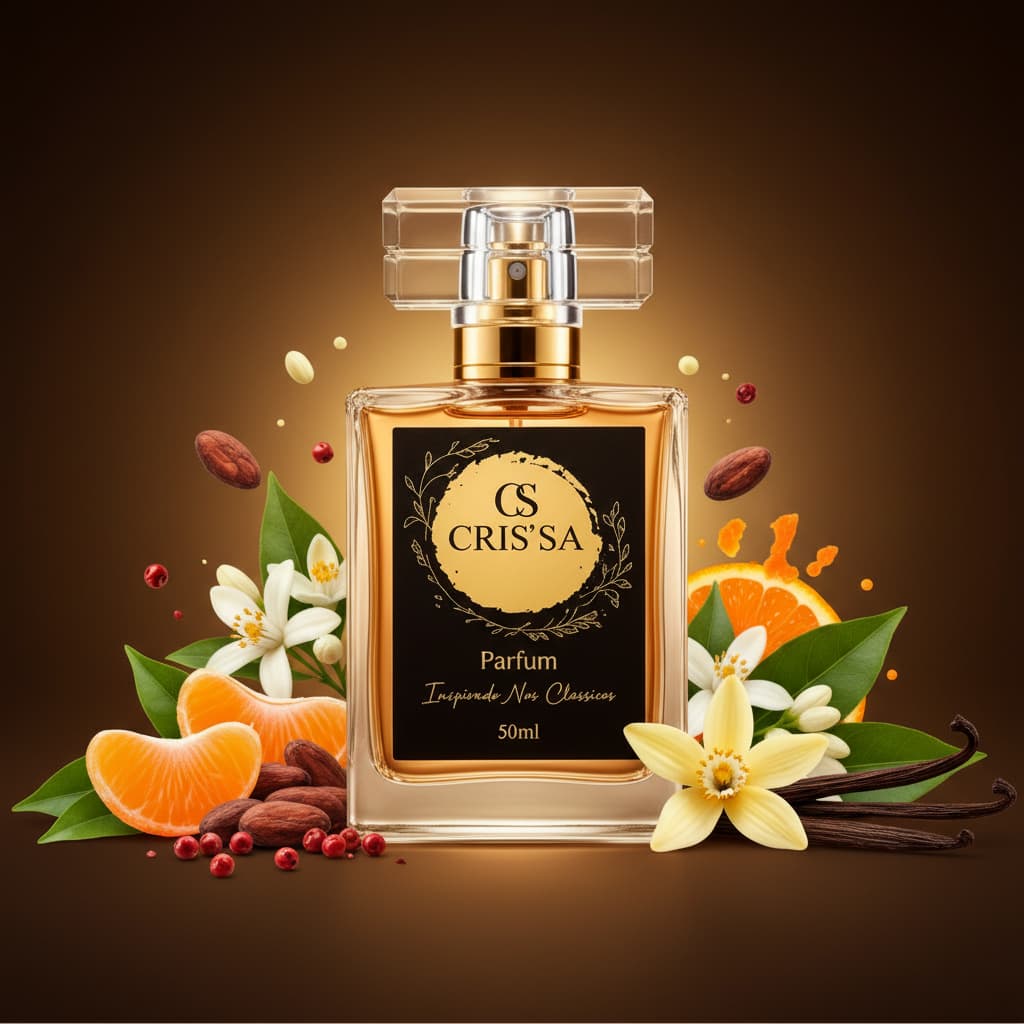 Perfume Feminino Floral Oriental Baunilha e Cacau 50ml Alta Fixação Premium Cris'Sa El Sarah