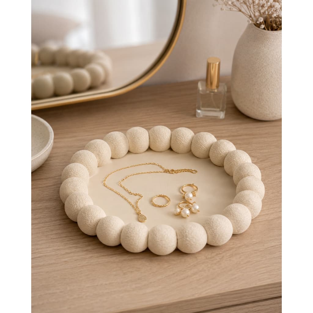 Bandeja Porta-Joias Decorativa 15cm Organizador de Objetos com Design Minimalista