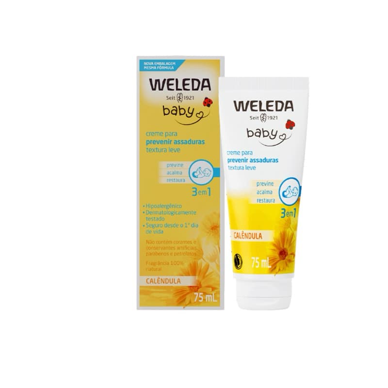 Creme Pomada Troca Fraldas Babycreme Prevenção Assaduras Calêndula 75ml Weleda