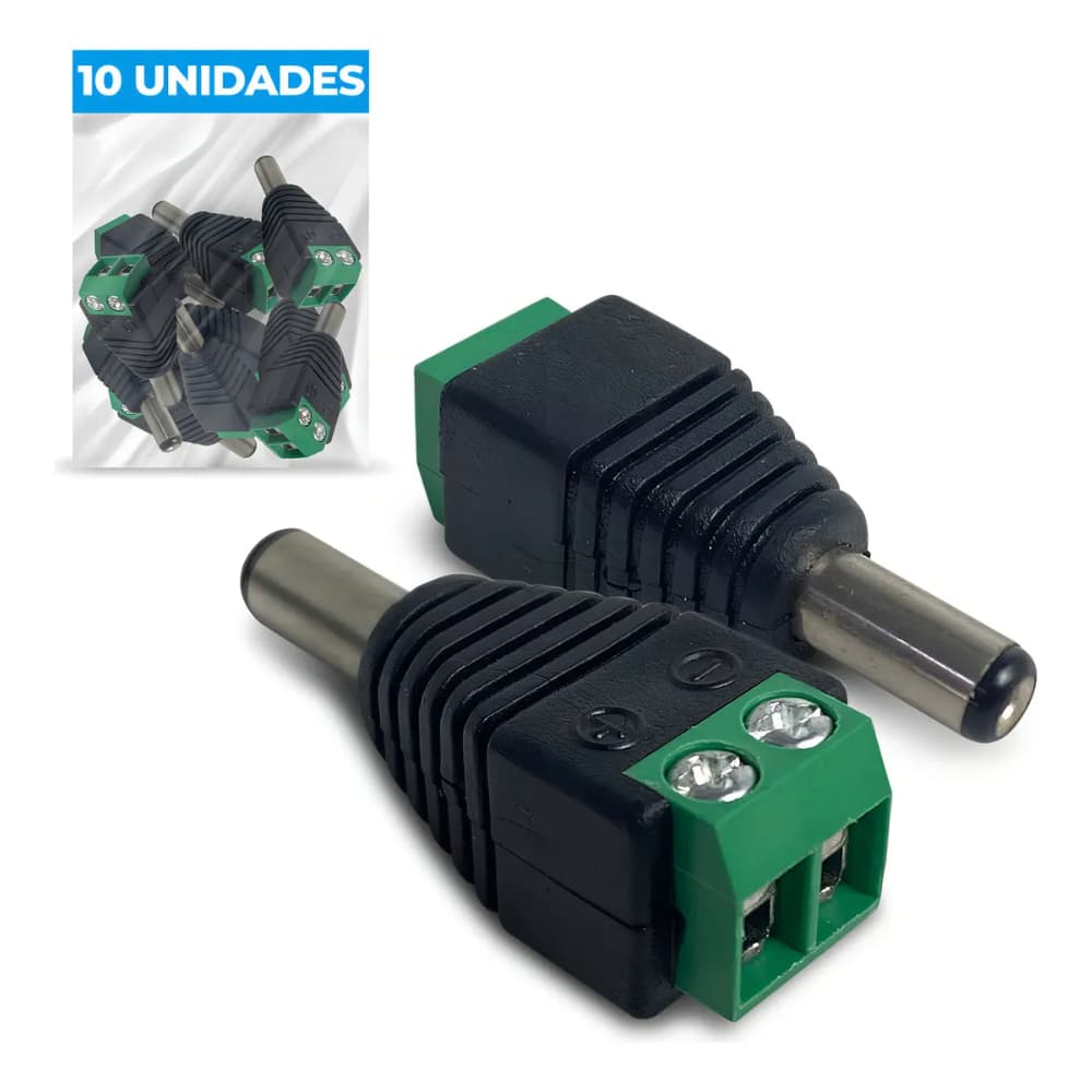 Kit 10 Peças Conector P4 Macho Borne Plug Alimentação