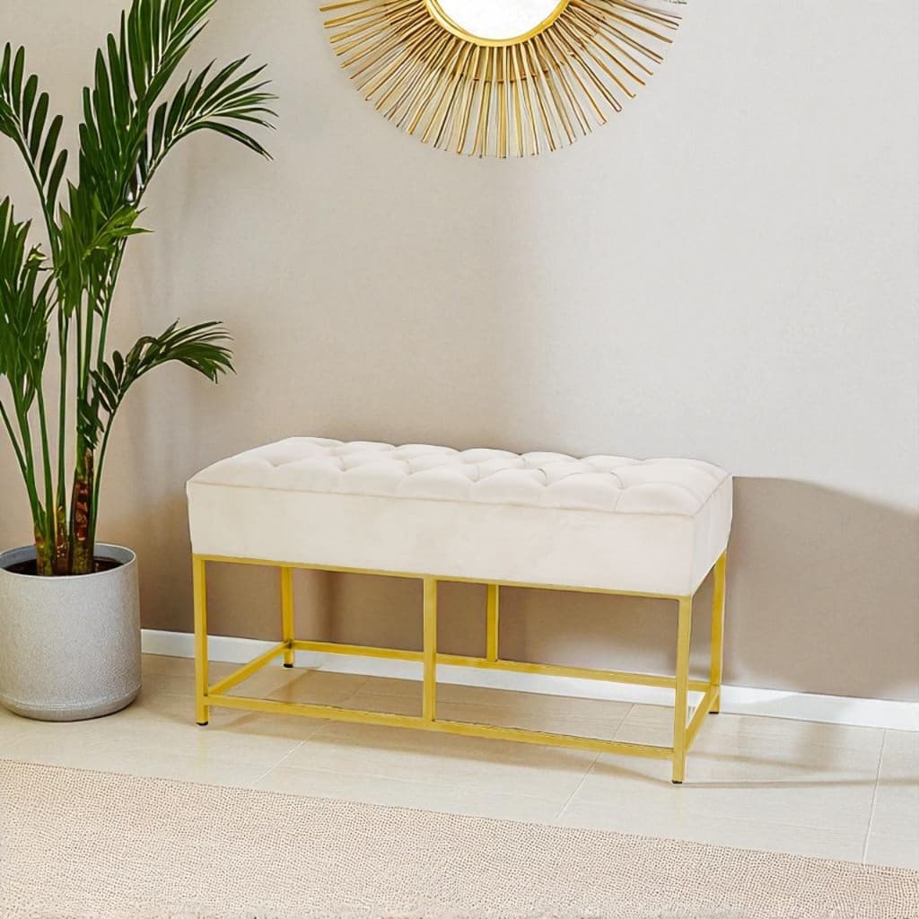 Puff Banco Retangular Hecamier Reto De Luxo 80x36 Recamier