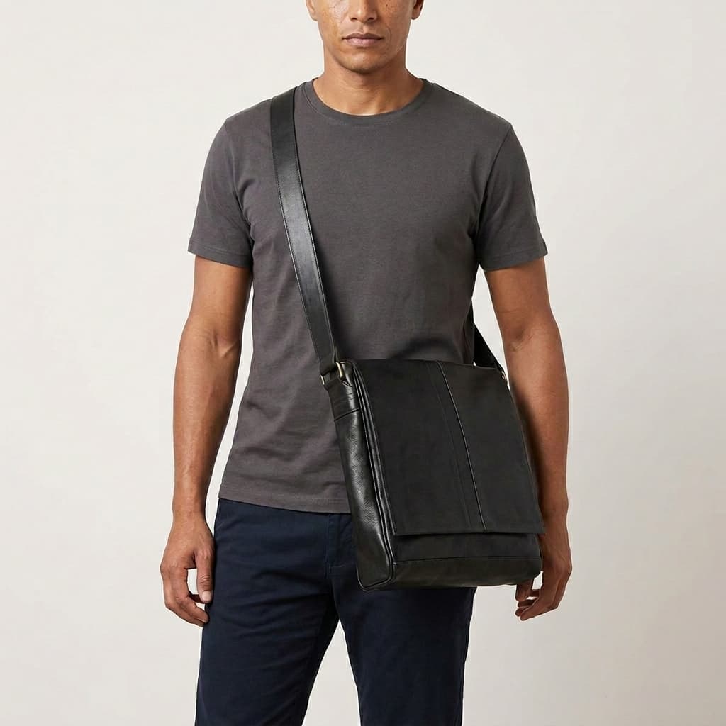 Bolsa Carteiro de Couro Masculina Tony
