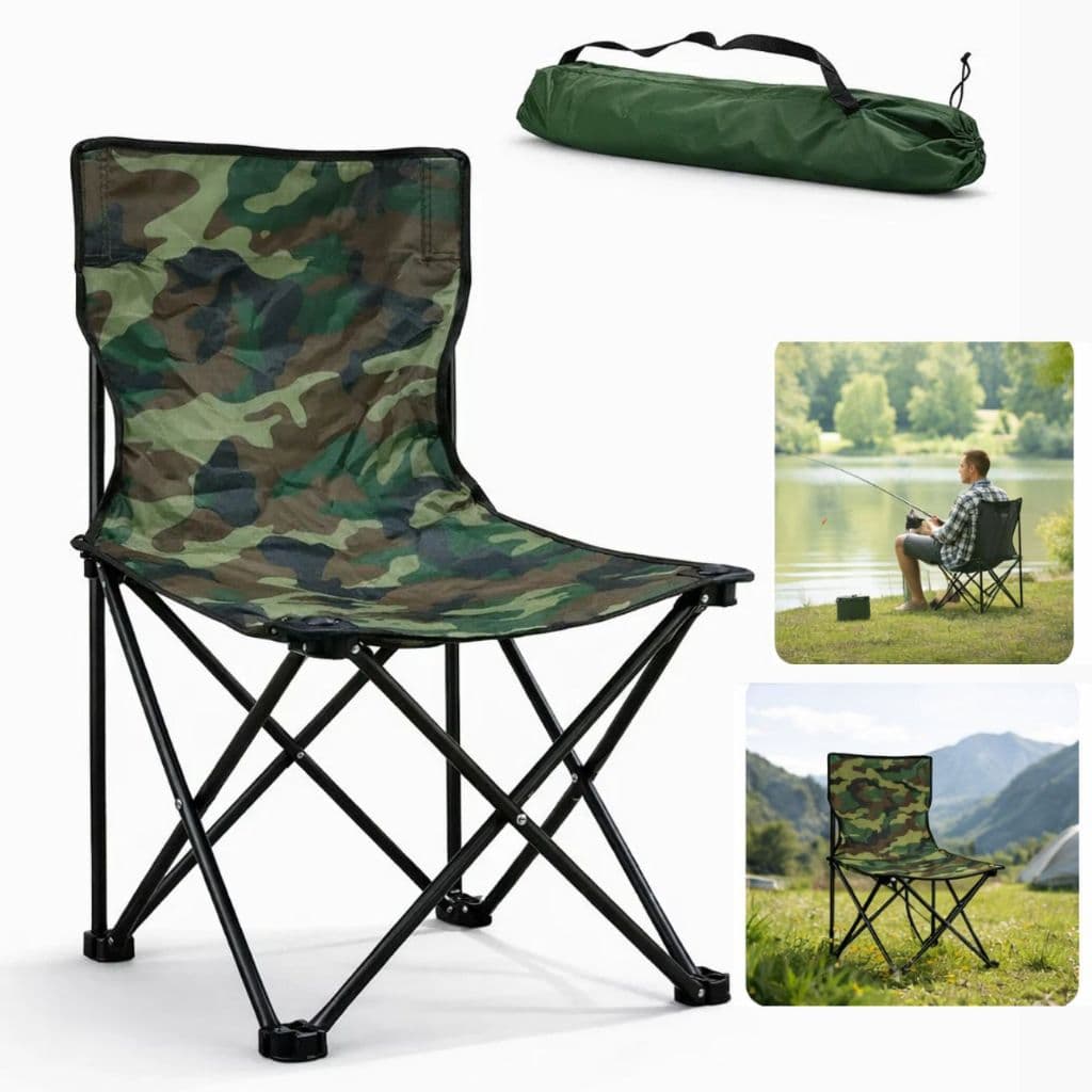 Cadeira de Pesca Dobrável Camping Praia Acampamento Com Bolsa Para Transporte