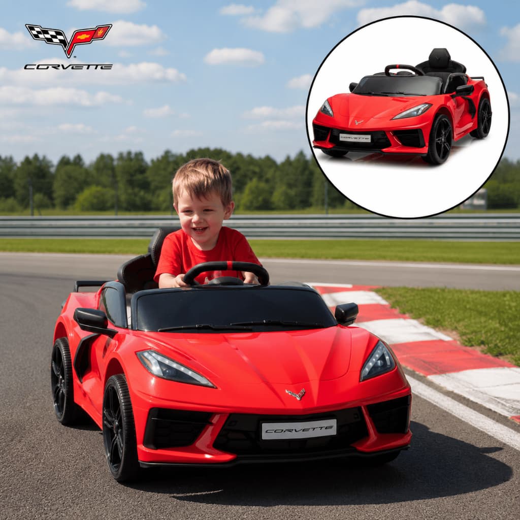Mini Carro Elétrico Infantil 12v Corvette C8 C/ Luz Vermelho Ou Laranja Importway