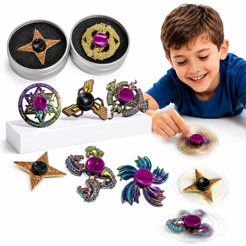 Kit 2 Spinner De Metal Premium Fidget Hand Anti Stresse Brinde Festa