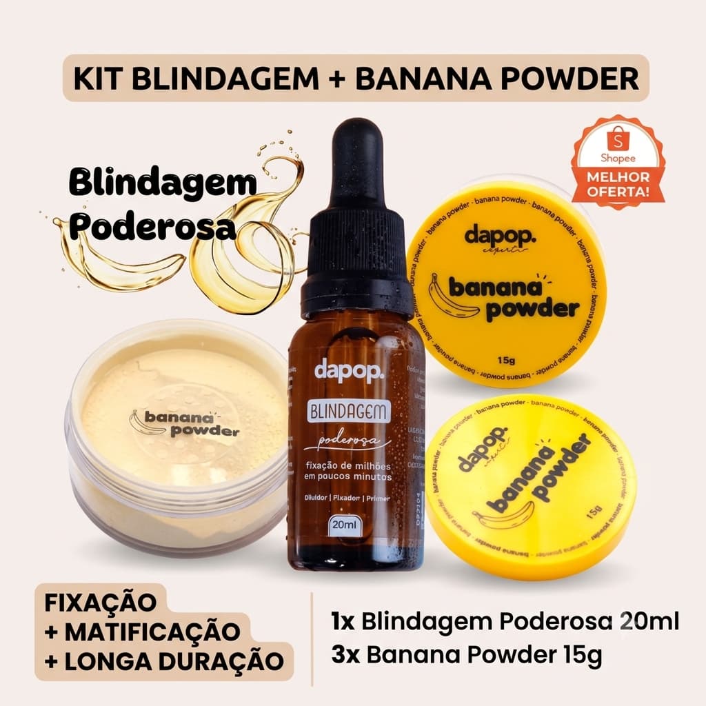 Kit Dapop Pó Banana powder + Blindagem 3 x 1