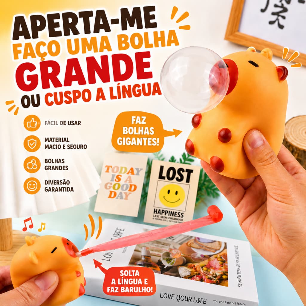 Brinquedo Squishy Capivara Sopra Bolha Divertido Antiestresse Alivio Estresse