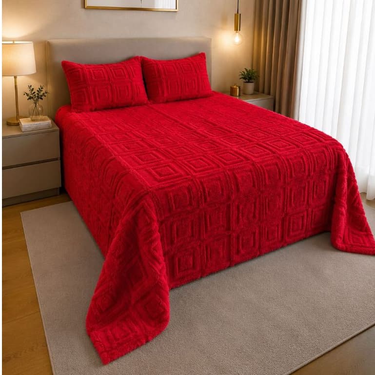 Kit Cobertor Casal 3 pçs ACONCHEGO 2,40X2,60 QUEEN - Acompanha porta travesseiros - Oferta