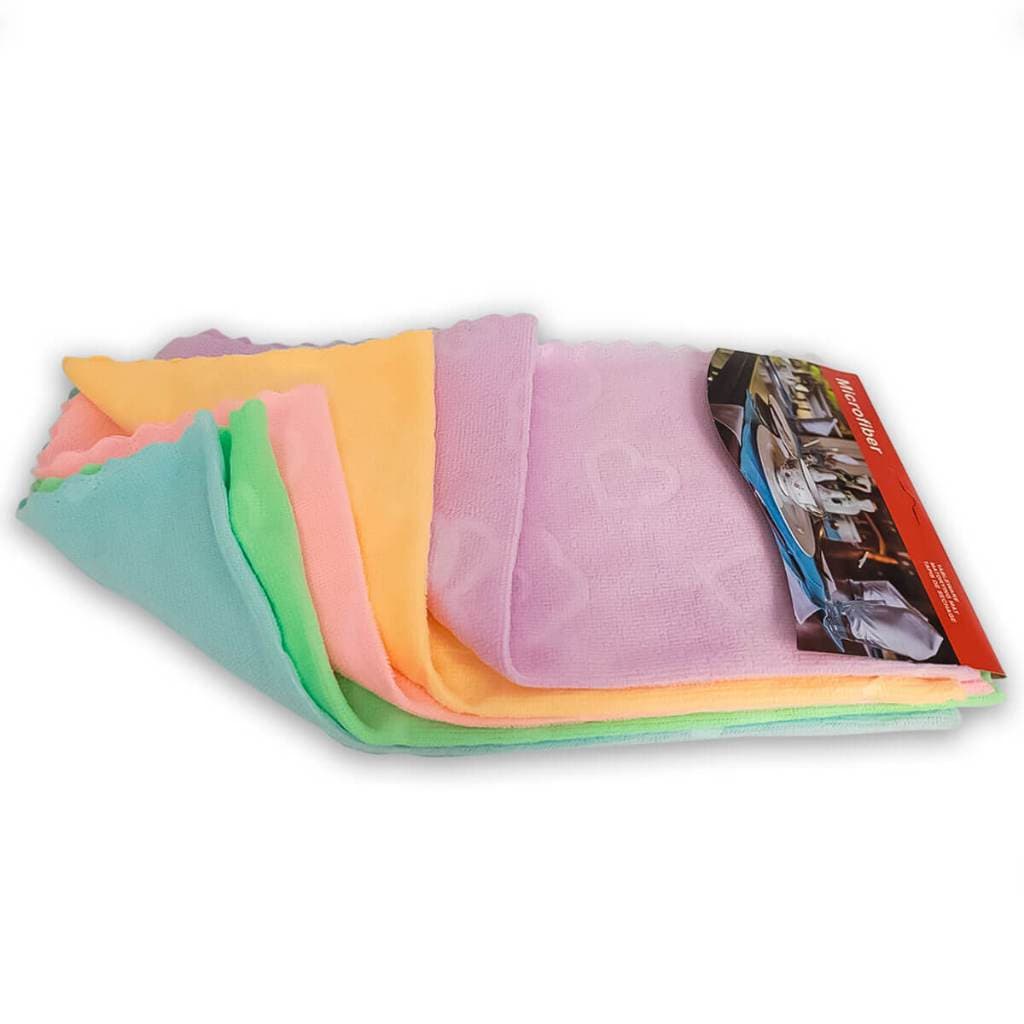 Kit Flanelas Microfibra 5 Unidades Pano Cozinha Casa Carro Limpeza Veicular Anti Risco