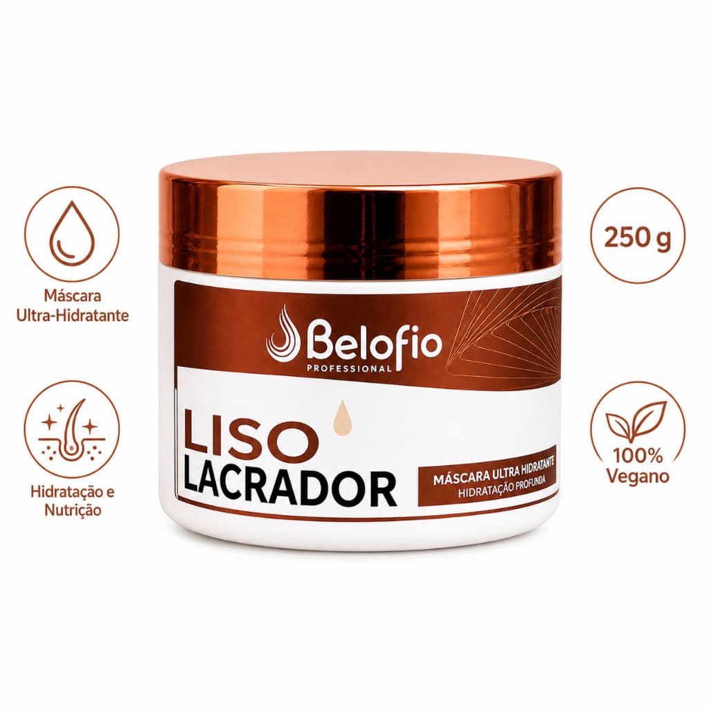 Belofio liso lacrador máscara capilar 500g ultra hidratante hidratação profunda brilho salão