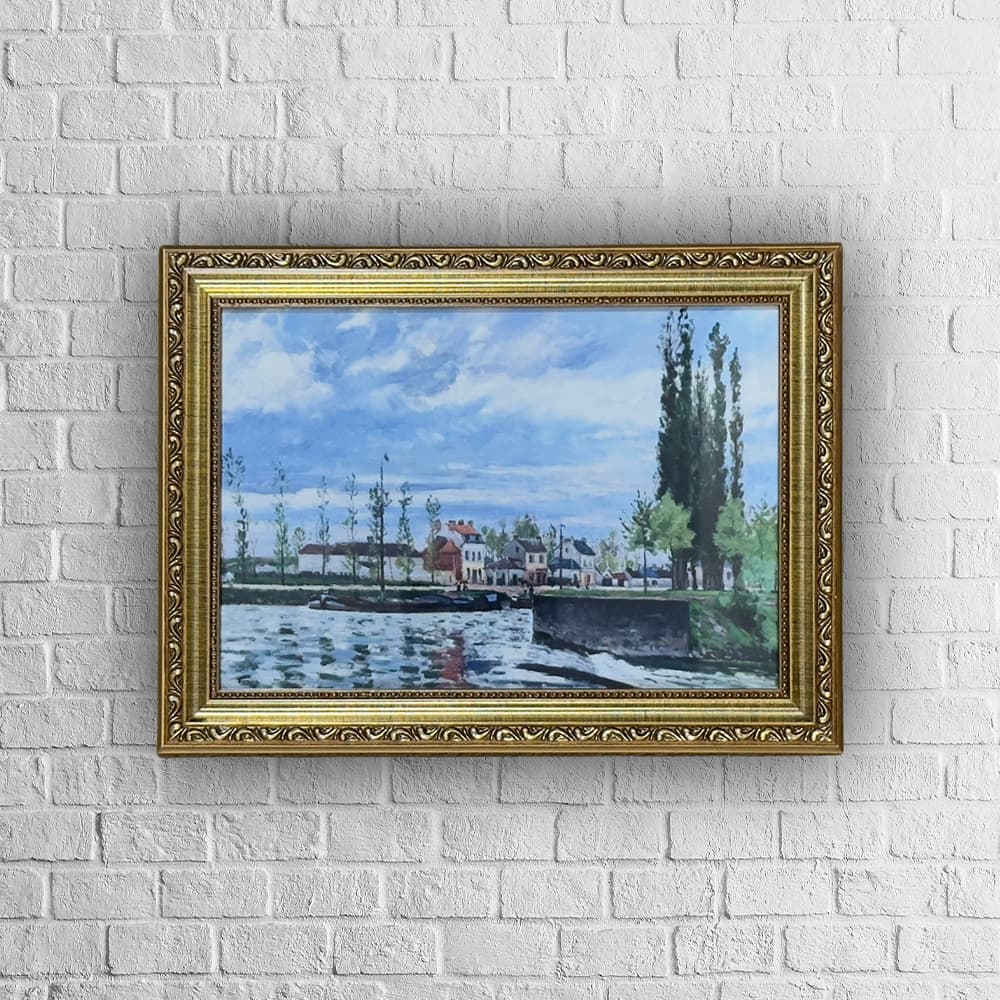 Quadro decorativo | arte clássica | moldura com vidro | A eclusa em Pontoise