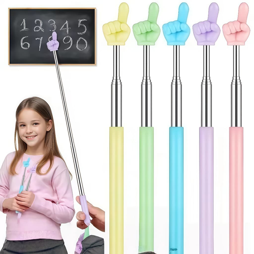 Ponteiro Retrátil Do Professor Design De Dedo Aço Inoxidável Telescópico Escola Ensino Vara Suprimentos Para Sala De Aul