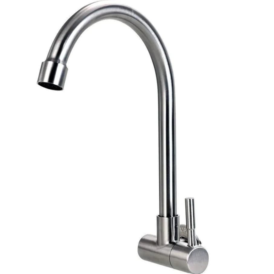 TORNEIRA DE ACO INOX PARA COZINHA TIPO PAREDE BICA 1/4