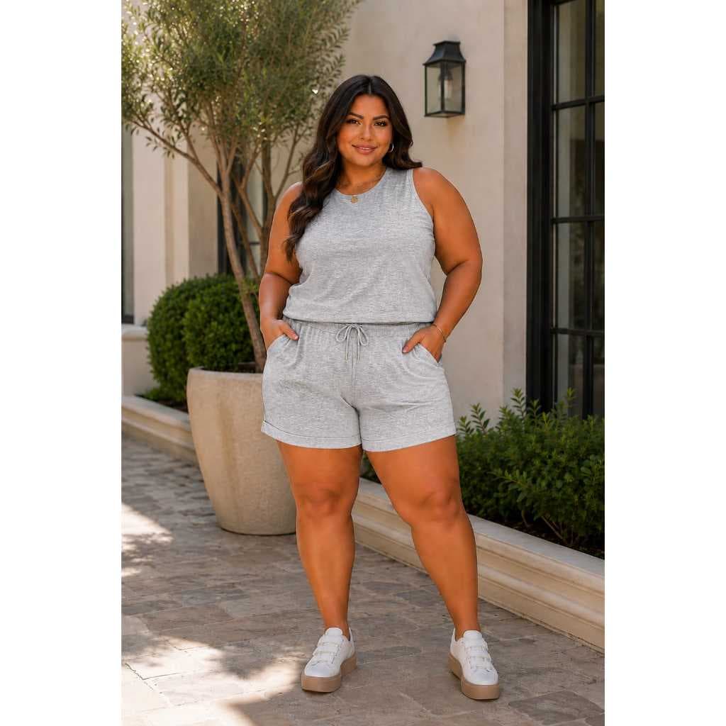 Conjunto Short Blusa Regata Plus Size