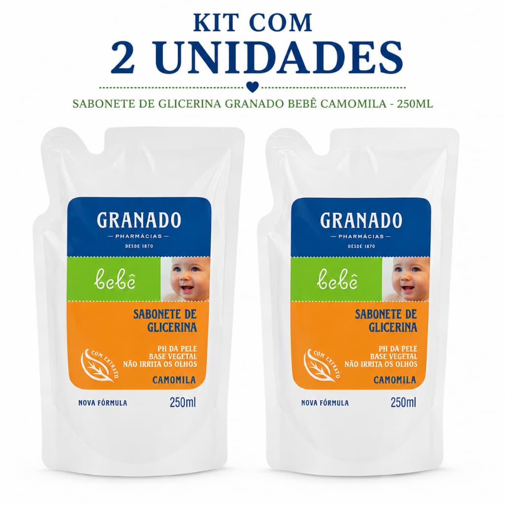 Kit com 2 Unidades - Granado Refil Sabonete Líquido Bebê, Camomila - 250ml