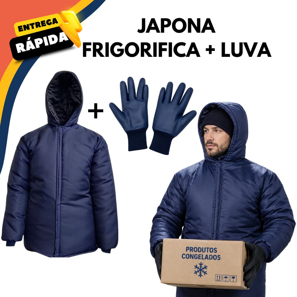 Kit Frigorífico Completo Japona Térmica + Luva Térmica EPI Câmara Fria Açougue Indústria