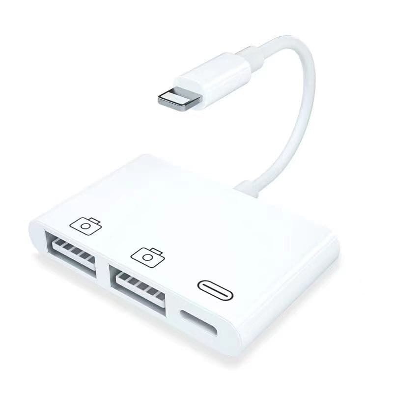 Cabo Hub Adaptador Splitter Otg 2 Usb Compatível Com iPhone E iPad