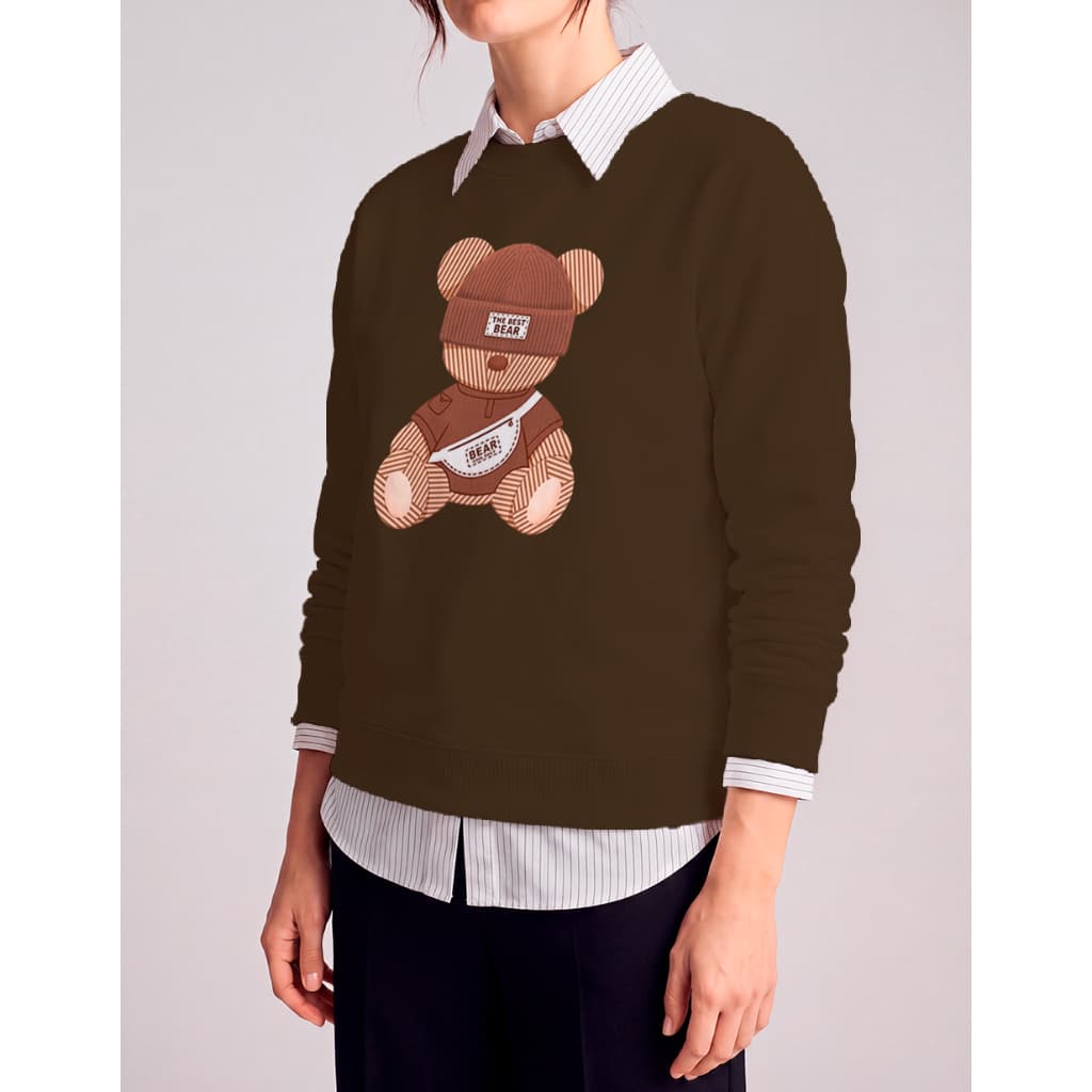 Blusa De Frio Gola Careca Moletom Estiloso Bear Cool Daily Inverno Casual Inverno