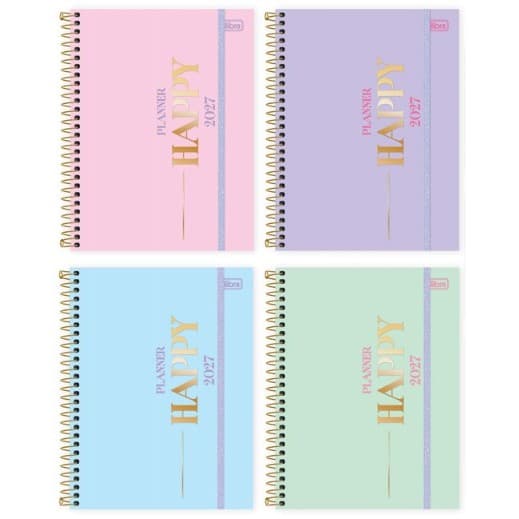Agenda Planner Espiral M7 17,7 x 24 cm Happy 2027 Tilibra 347060