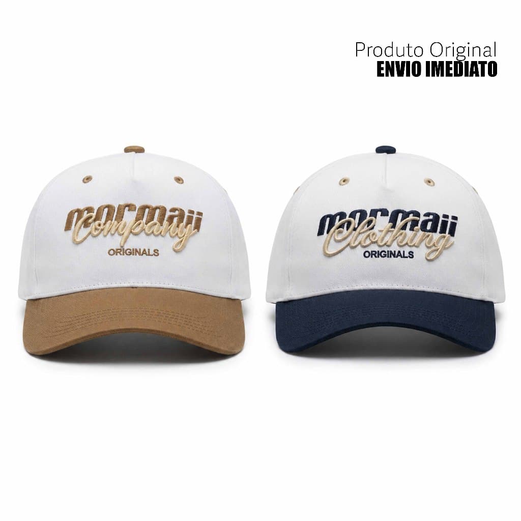 1 ou 2 Bonés Masculino Mormaii Aba Curva Ajustável Casual Bege e Azul Marinho