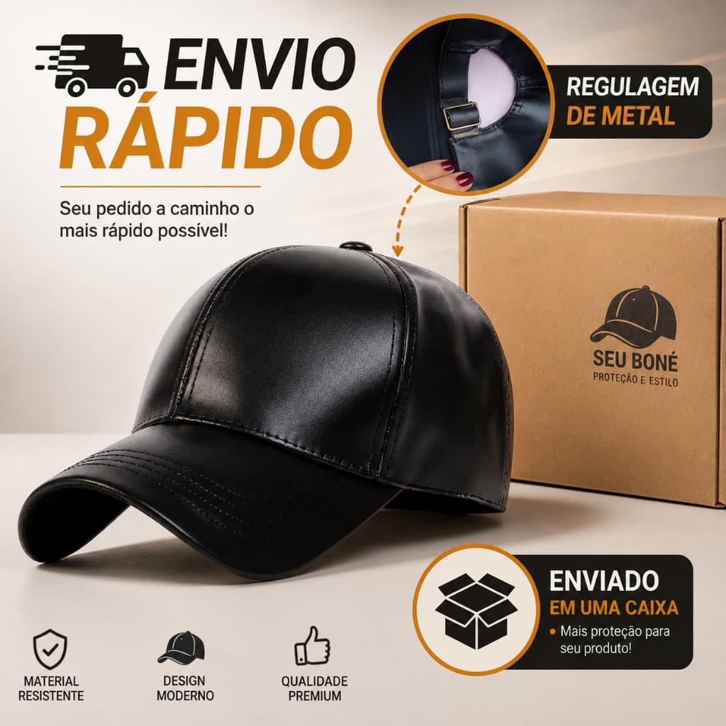 Boné De Beisebol Preto Unissex De Couro PU Ajustável com Proteção Solar para Viagens ao Ar Livre, Uso Diário, Esporte