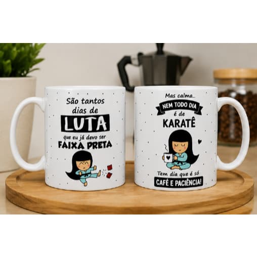 Caneca Engraçada São Tantos Dias de Luta que Já Devo Ser Faixa Preta 325ml Presente Criativo